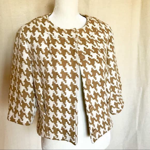 Michael Kors Jackets & Blazers - Michael Kors Tan/Cream HoundstoothJacket